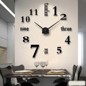 3D Wall Clock, Frameless Wall Clock DIY Wall Decoration