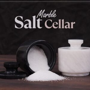 Marble Bowls | Salt Pepper Bowls | salt container - Set of 2 Black & White