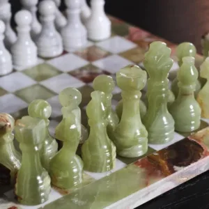 Onyx Chess Set  | 15 inches Unique Handcrafted Natural Stone Marble Chess Set