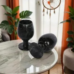 Marble Goblets - Wine Glass -  Set of 2  | Black Zebra | Stylish Home Essential & Contemporary Touch for Home and Vintage Interiors