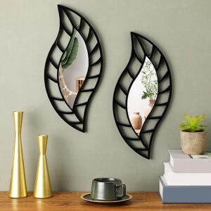 Mounted Art Leaf Wall Decor Mirror - Acrylic Wall Mirror - Mirror