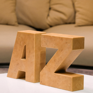 Book End (A - Z ) Book Shelves, Non-Skid Book Ends, Heavy Duty Marble Book Holders Organizer