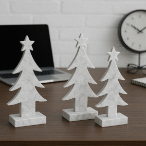 Christmas Tree Set (Set of 3) Marble | Natural stone Christmas Tree Set