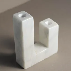 L-Shaped Marble Candle Holder – Elegant Marble Accent Piece