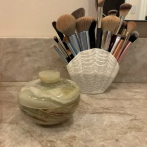 Candy Jar with Lid Marble – Handmade Natural Stone Container | Marble Jar with Lid